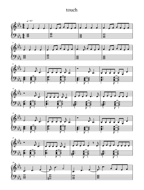 Touch (Arr. marc denouel) - Katseye (Easy Piano)