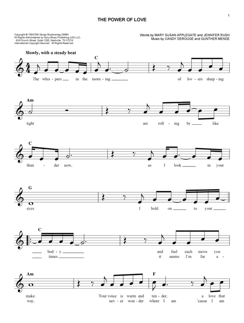 The Power Of Love - Air Supply (Easy Lead Sheet - Fake Book)