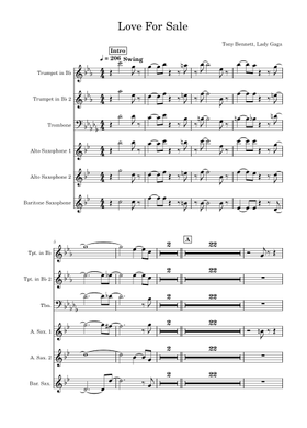 ビッグバンド楽譜「LOVE FOR SALE」 無料楽譜】Love For Sale（恋はいかが）／Porter C.【JAZZ】