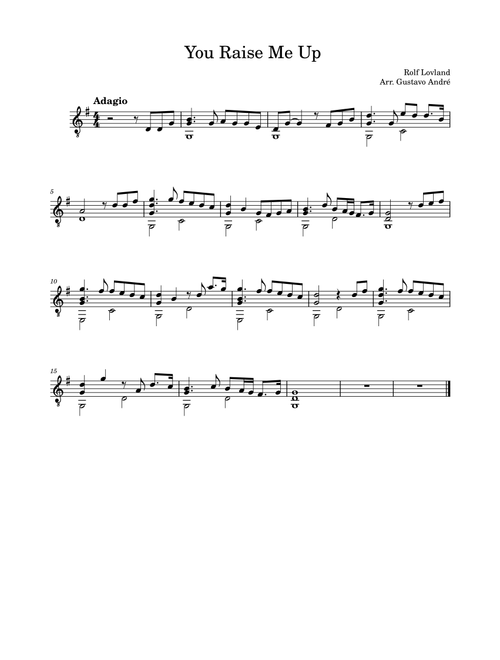 You Raise Me Up (Arr. Gustavo André) (Solo Guitar)