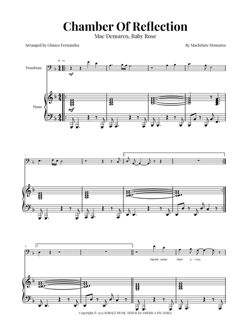 Chamber Of Reflection (Arr. Glauco Fernandes) - Baby Rose (Trombone and Piano)