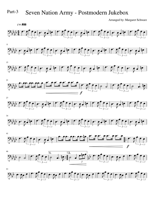 Seven Nation Army - Postmodern Jukebox Upright Bass Part