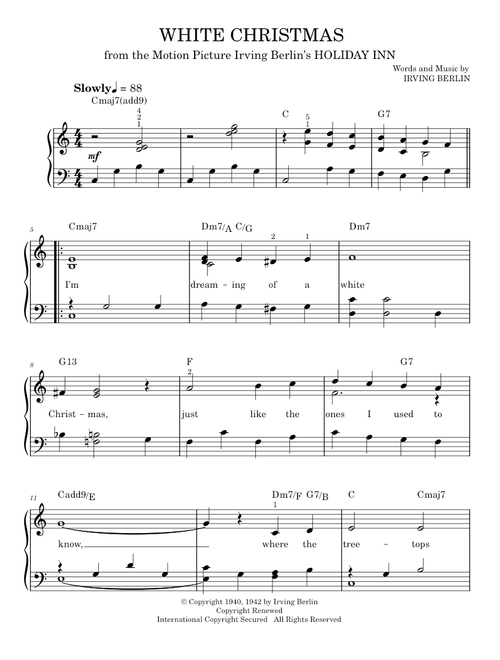 White Christmas - Michael Bublé (Easy Piano)