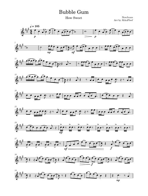 Bubble Gum – NewJeans -Violin-