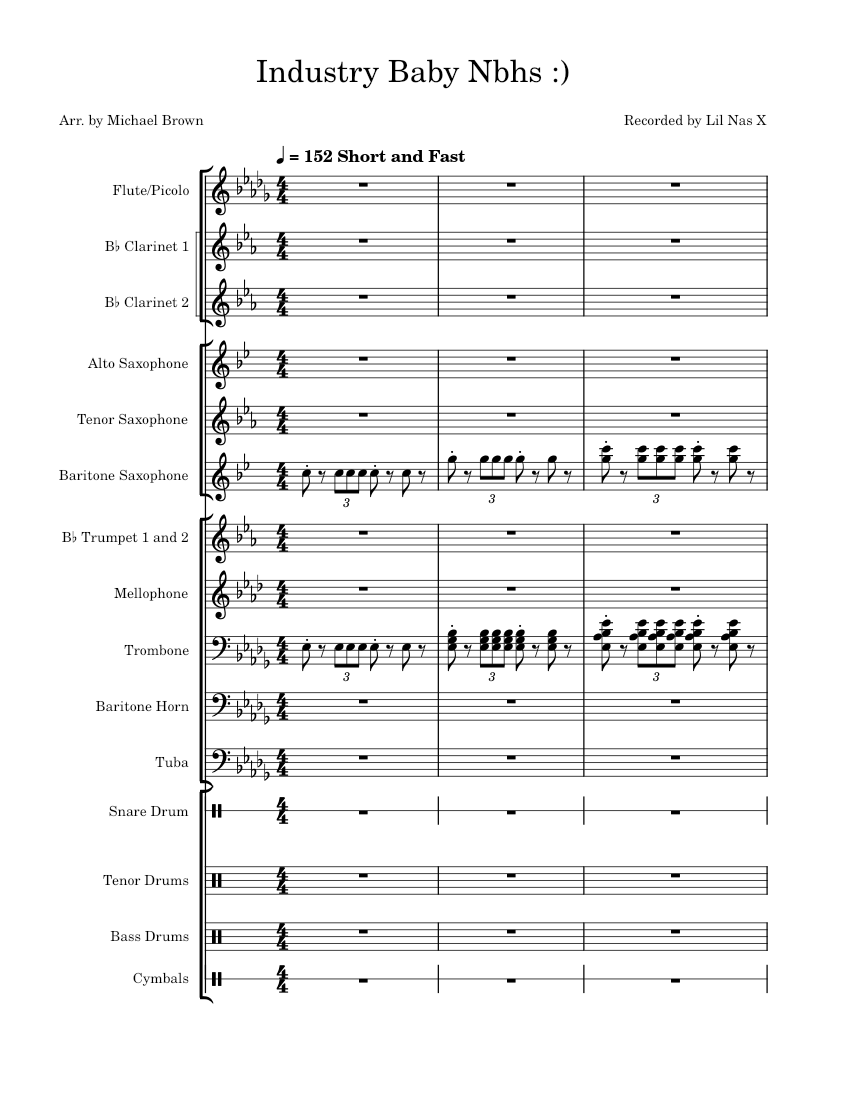 Industry Baby Lil Nas X Industry Baby Marching Band Sheet music for
