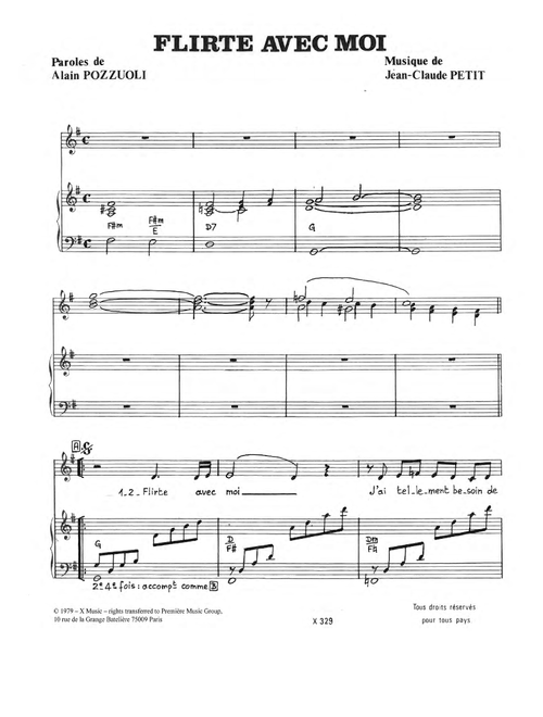 Flirte Avec Moi - Marie Laforet (Piano Vocal)