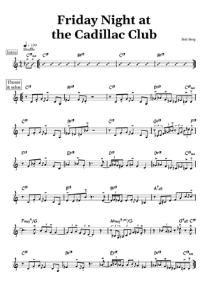 Friday Night at the Cadillac Club Sheet Music with Chords