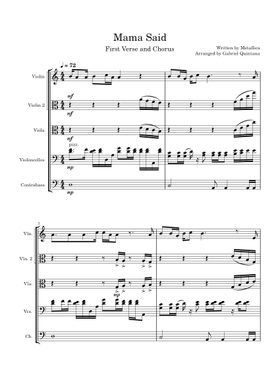 Free Mama Said by Metallica sheet music | Download PDF or print on