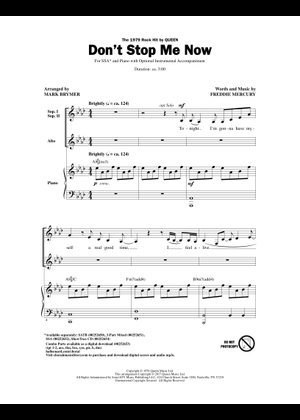 Don't Stop Me Now (arr. Mark Brymer) - Queen, Freddie Mercury (Choral, SSA) Choral