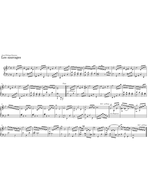 Les sauvages nouvelles suites de pieces de clavecin – Jean-Philippe Rameau