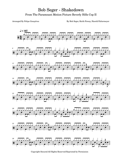 Shakedown (Arr. The Ninja) - Bob Seger (Drums)