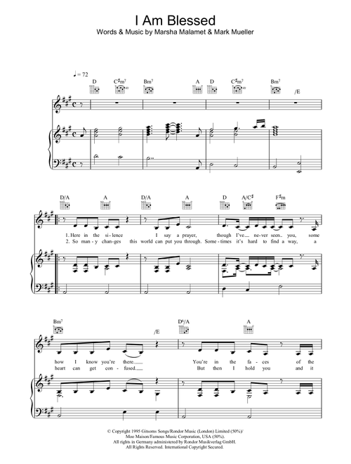 I Am Blessed - Eternal (Piano-Vocal-Guitar (Piano Accompaniment))