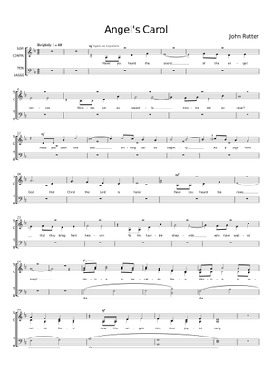 Angels' Carol - John Rutter Sheet Music for Piano, Bass guitar ...