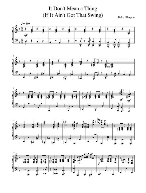 It Don't Mean A Thing (If It Ain't Got That Swing) – Duke Ellington