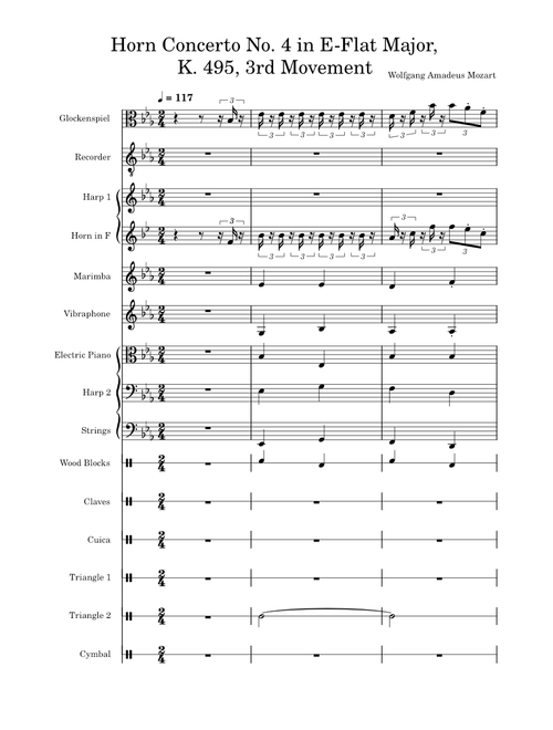 Horn Concerto in E-flat major, K.495 – Wolfgang Amadeus Mozart Horn Concerto No. 4 in E-Flat Major, K. 495, 3rd Movement