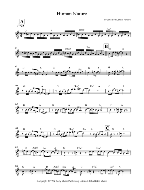 Human Nature (Arr. Jáder Lara) - Michael Jackson (Lead Sheet - Fake Book)