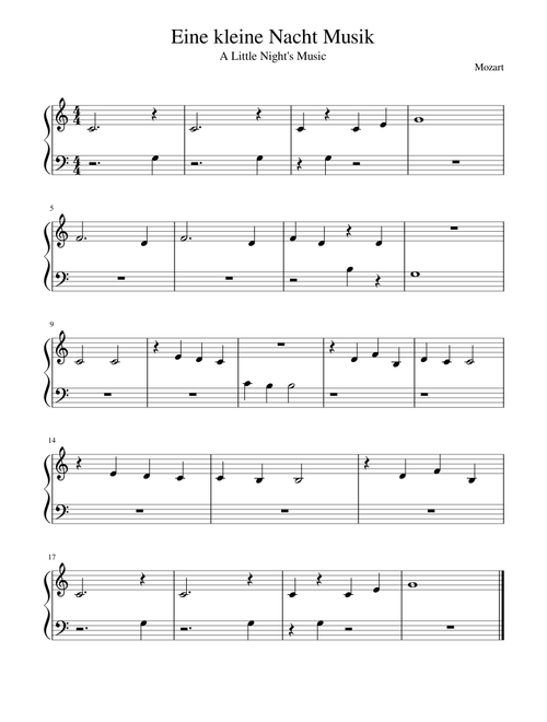 Eine kleine Nacht Musik MOZART SONG