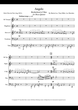 Play Official version of Angelo Sheet Music by Brotherhood of Man
