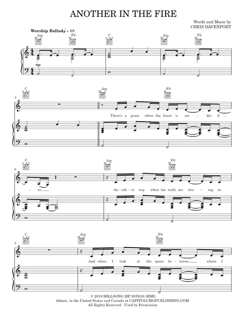 Another in the fire - Hillsong United (Piano-Vocal-Guitar)