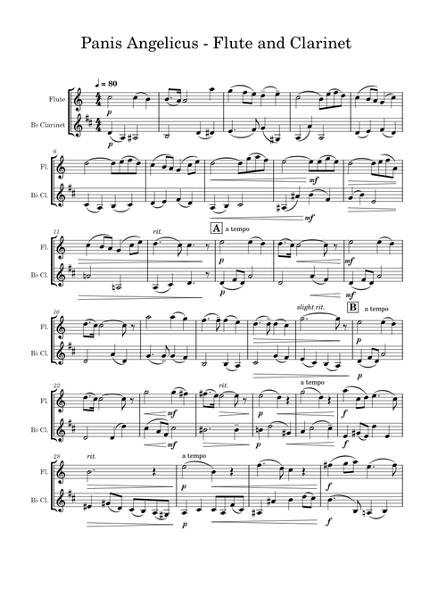 Panis Angelicus - Flute and Clarinet