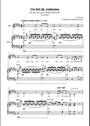 Play Official version of Madama Butterfly, SC 74 Sheet Music by