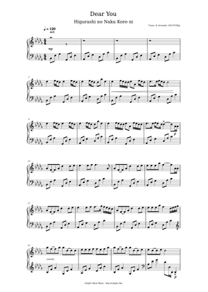 You (Higurashi no Naku Koro ni/ひぐらしのなく頃に) Sheet Music for