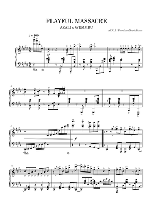 Song for Wemmbu | PLAYFUL MASSACRE – AZALI Sheet Music for Piano, Drum ...