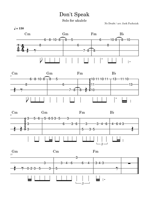 Don't Speak – No Doubt (ukulele solo)
