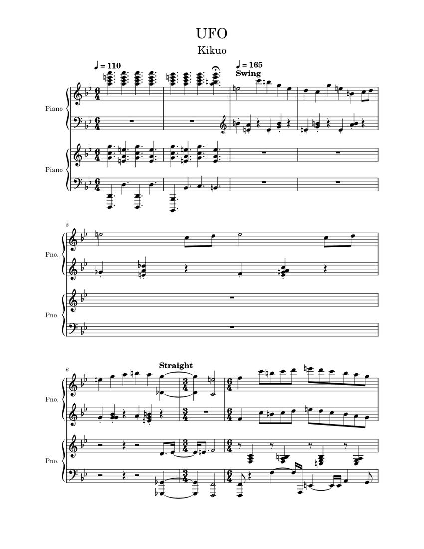 UFO Kikuo Sheet music for Piano (Piano Duo)