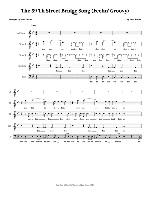 The 59 Th Street Bridge Song (Feelin' Groovy) (Arr. Deke Sharon) - Simon & Garfunkel (Choral, TTBB)