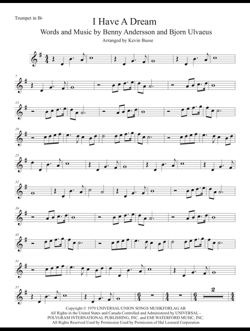 I Have A Dream (Arr. Kevin Busse) - ABBA (Trumpet Solo)