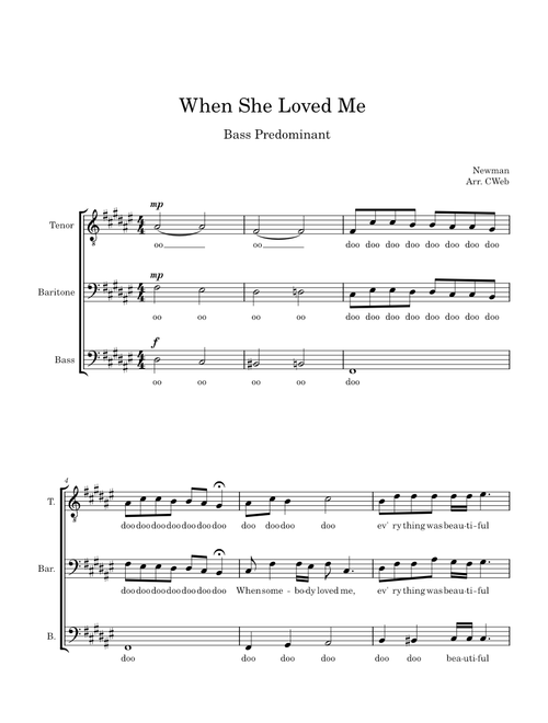 When she loved me – Sarah McLachlan, bass predominant