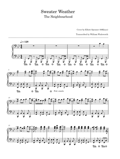 Sweater weather – The Neighbourhood (Piano Solo)