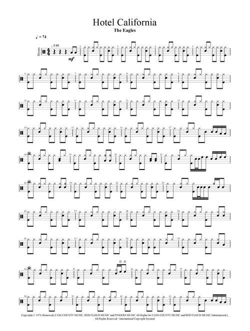 Hotel California (Arr. Cyril Mayer) - Eagles (Drums)