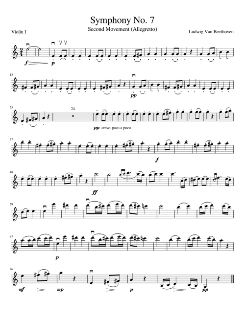 Symphony No. 7 Violin I