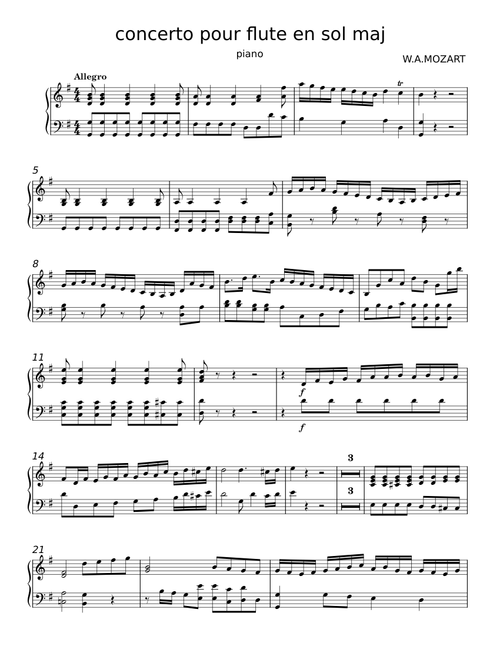Flute Concerto in G major, K.313/285c - Wolfgang Amadeus Mozart