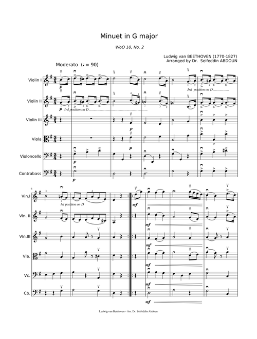 Beethoven Minuet in G major WoO 10 No. 2_String Orchestra