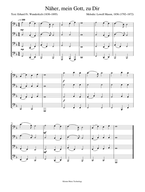 Näher mein Gott zu Dir Tubaquartett