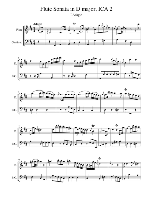 Carl Friedrich Abel - Flute Sonata in D major, ICA 2 I.Adagio