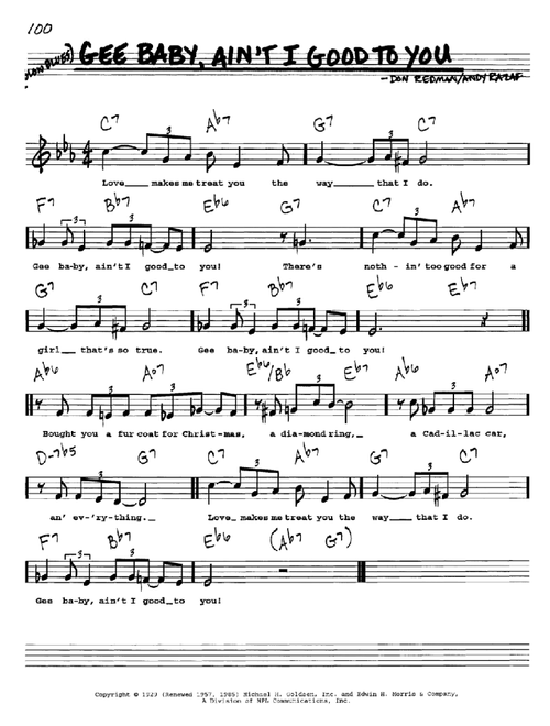 Gee Baby, Ain't I Good To You - Don Redman (Real Book - Melody-Chords-Lyrics)