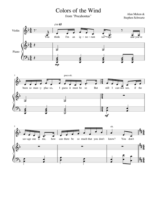 Colors Of The Wind – Alan Menken