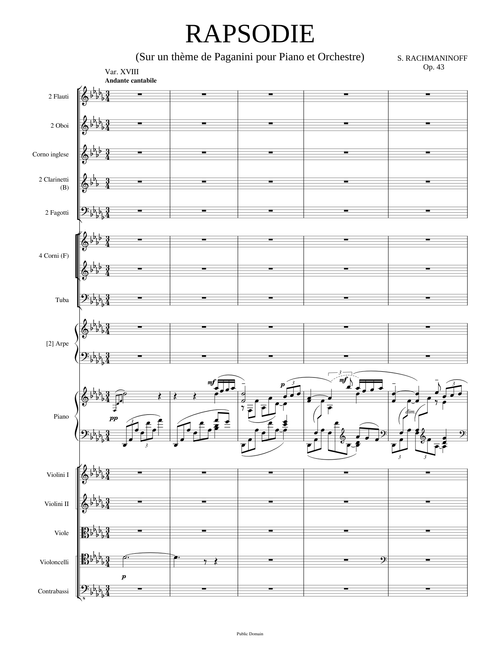 Sergei Rachmaninoff - Rhapsody on a theme of Paganini (Var. XVIII - Andante cantabile)