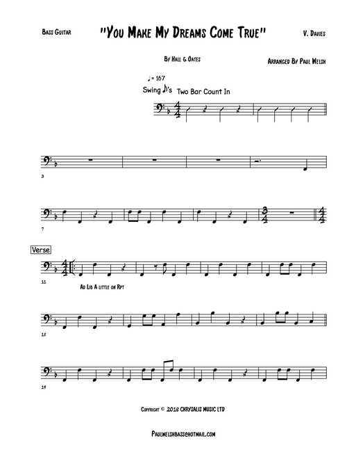 You Make My Dreams Come True (Arr. P Welsh) - Victor Davies (Cover Band)