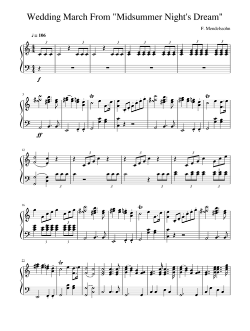 Wedding March from "Midsummer Nigt's Dream" (F.Mendelssohn)