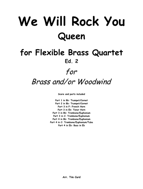 We Will Rock You (Arr. Tim Curd) - Queen (Brass Ensemble)