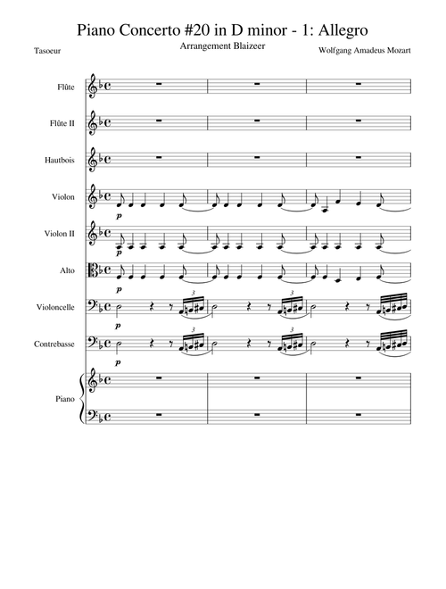 Mozart Piano Concerto 20 in D minor 1 Allegro