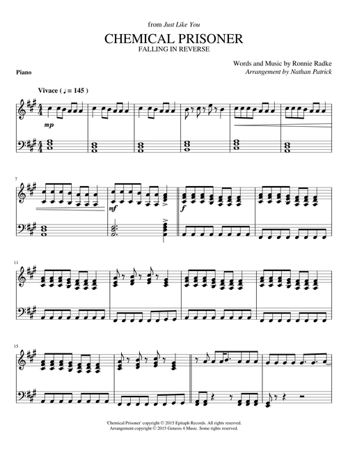 Chemical Prisoner - Falling In Reverse (Piano)