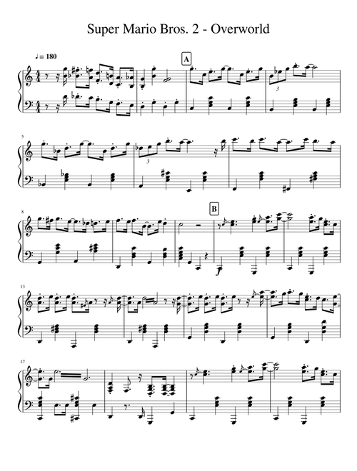 Super Mario Bros. 2 - Overworld (Piano)