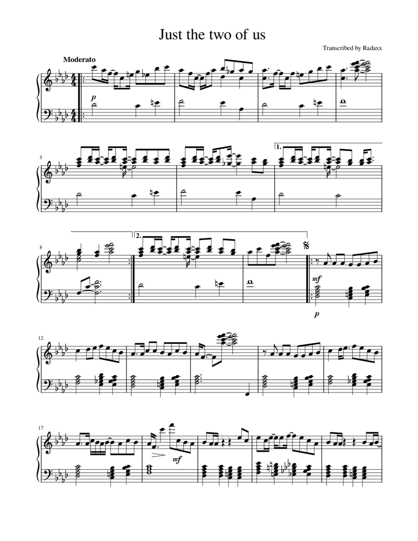 Just the two of us Sheet music for Piano (Solo)