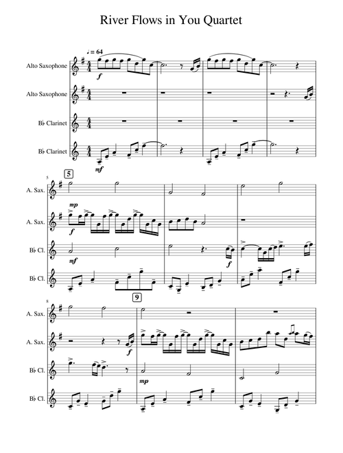 River Flows in You Quartet